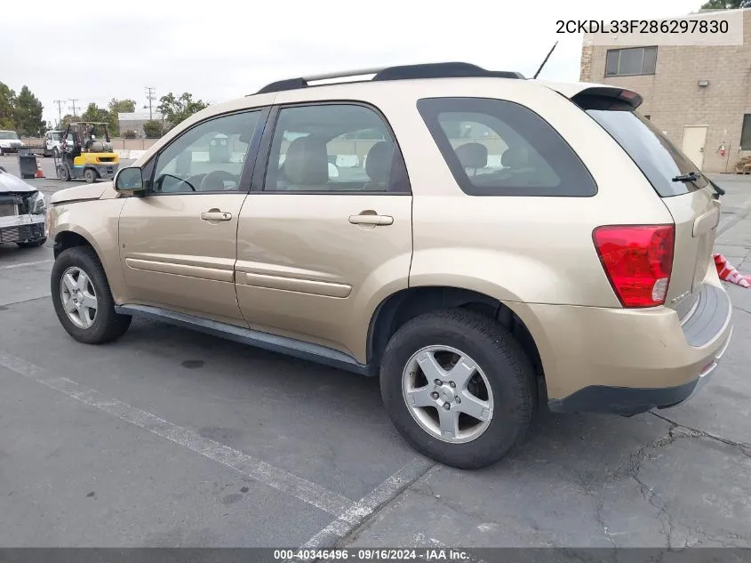 2008 Pontiac Torrent VIN: 2CKDL33F286297830 Lot: 40346496