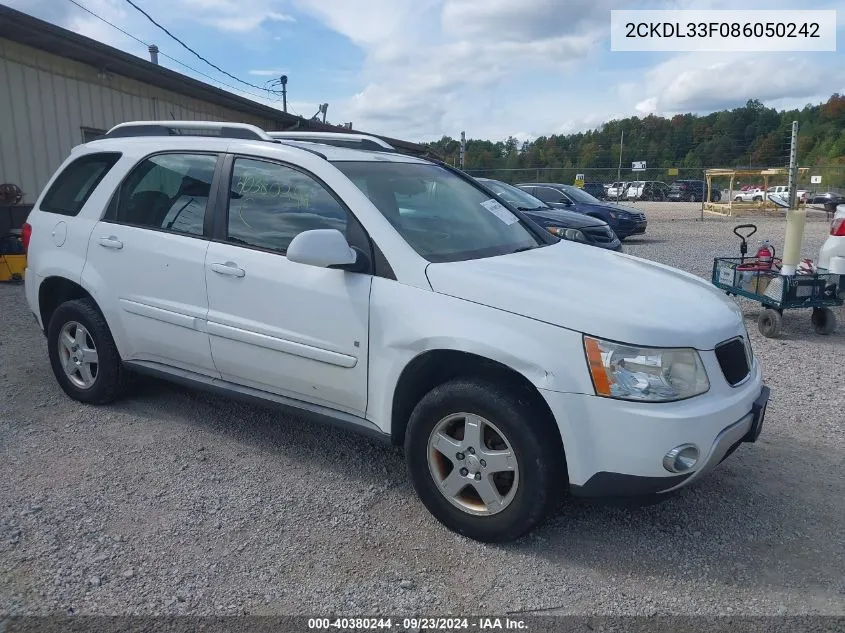 2008 Pontiac Torrent VIN: 2CKDL33F086050242 Lot: 40380244