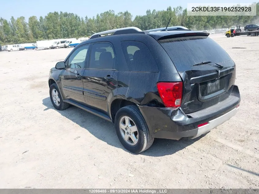 2009 Pontiac Torrent VIN: 2CKDL33F196252928 Lot: 12098485