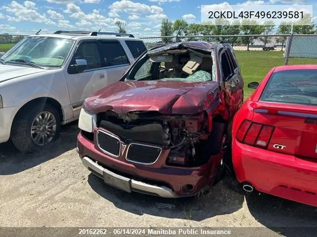 2009 Pontiac Torrent Gt VIN: 2CKDL43F496239581 Lot: 20162262