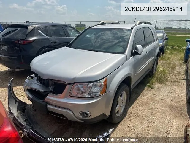 2009 Pontiac Torrent VIN: 2CKDL43F296245914 Lot: 20165789