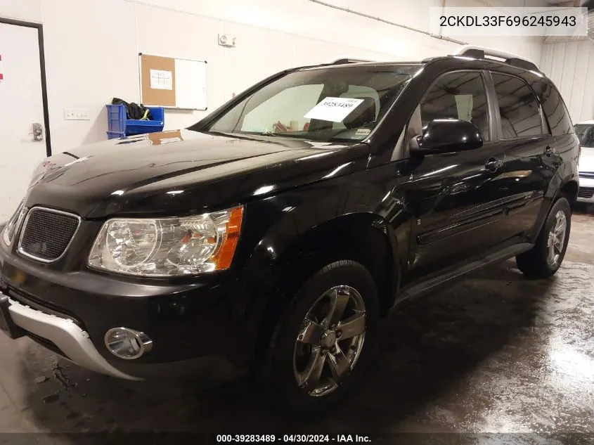 2009 Pontiac Torrent VIN: 2CKDL33F696245943 Lot: 39283489