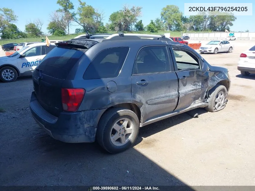 2009 Pontiac Torrent VIN: 2CKDL43F796254205 Lot: 39590602