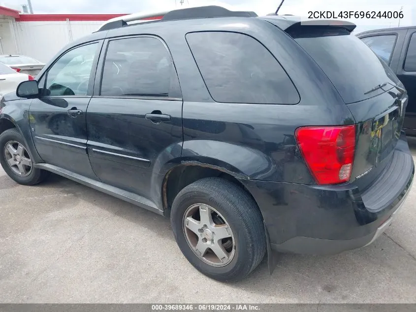 2009 Pontiac Torrent VIN: 2CKDL43F696244006 Lot: 39689346