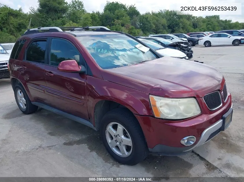 2009 Pontiac Torrent VIN: 2CKDL43F596253439 Lot: 39898353