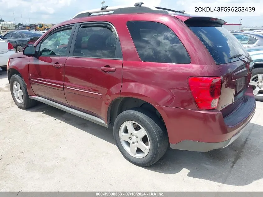 2009 Pontiac Torrent VIN: 2CKDL43F596253439 Lot: 39898353