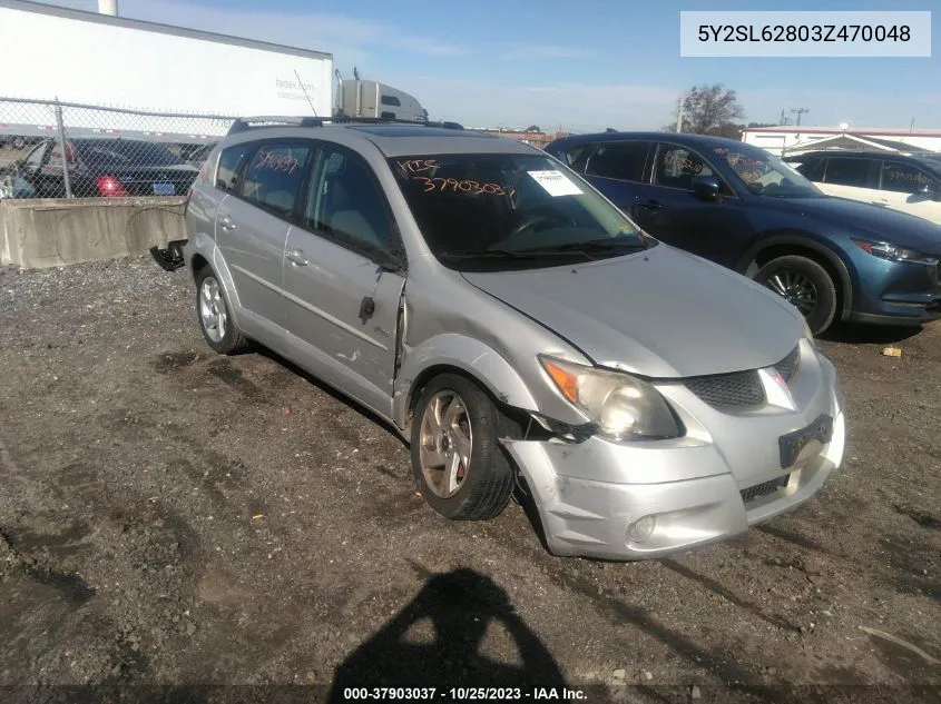 2003 Pontiac Vibe VIN: 5Y2SL62803Z470048 Lot: 37903037