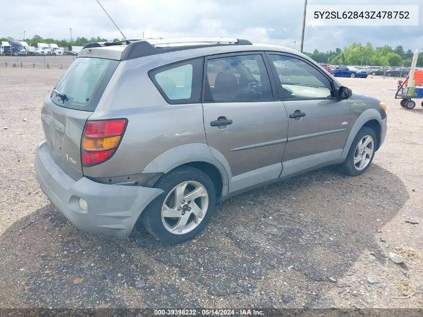 5Y2SL62843Z478752 2003 Pontiac Vibe