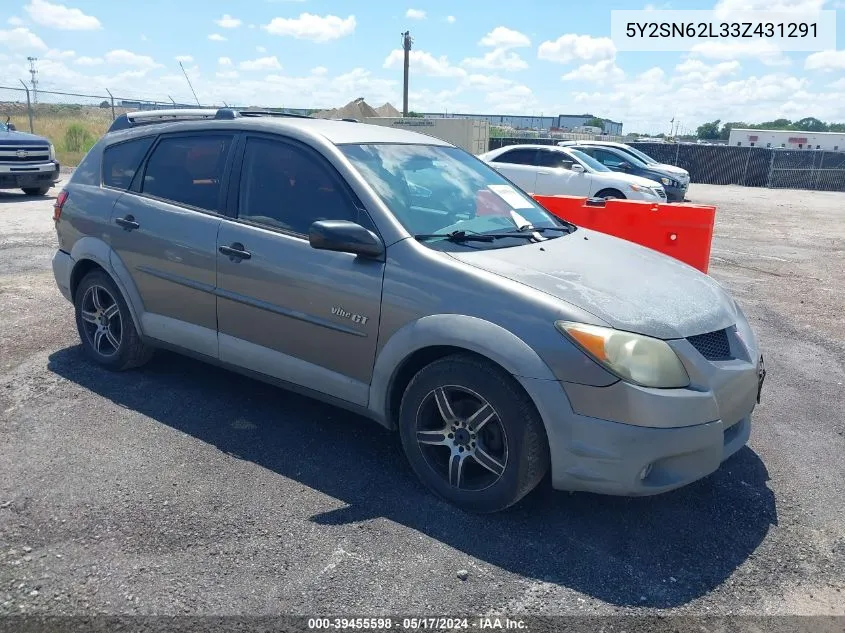 5Y2SN62L33Z431291 2003 Pontiac Vibe Gt