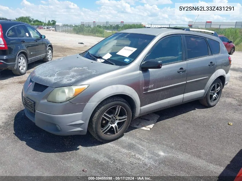 2003 Pontiac Vibe Gt VIN: 5Y2SN62L33Z431291 Lot: 39455598