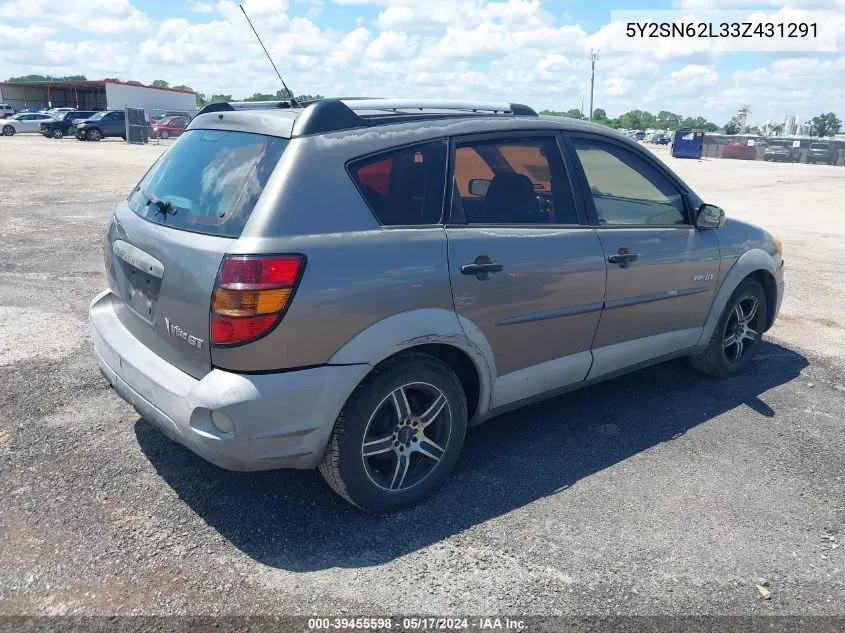 5Y2SN62L33Z431291 2003 Pontiac Vibe Gt