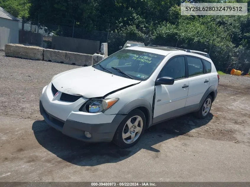 2003 Pontiac Vibe VIN: 5Y2SL62803Z479512 Lot: 39480973