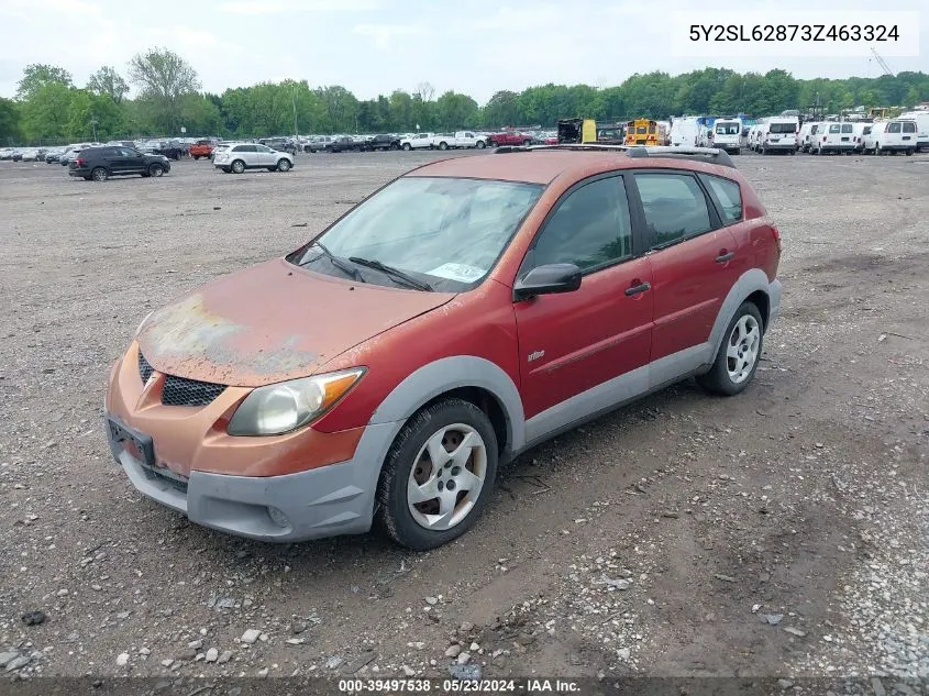 2003 Pontiac Vibe VIN: 5Y2SL62873Z463324 Lot: 39497538