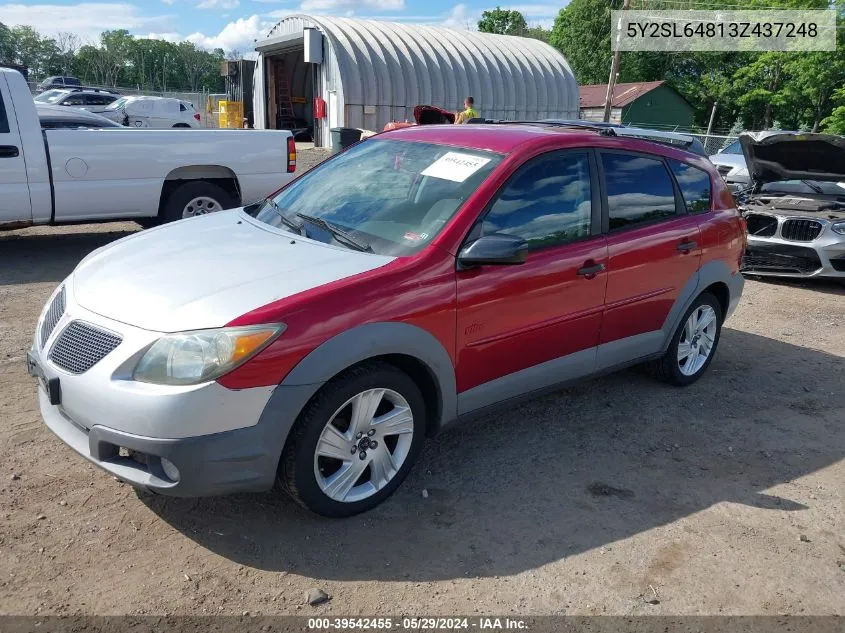 2003 Pontiac Vibe VIN: 5Y2SL64813Z437248 Lot: 39542455