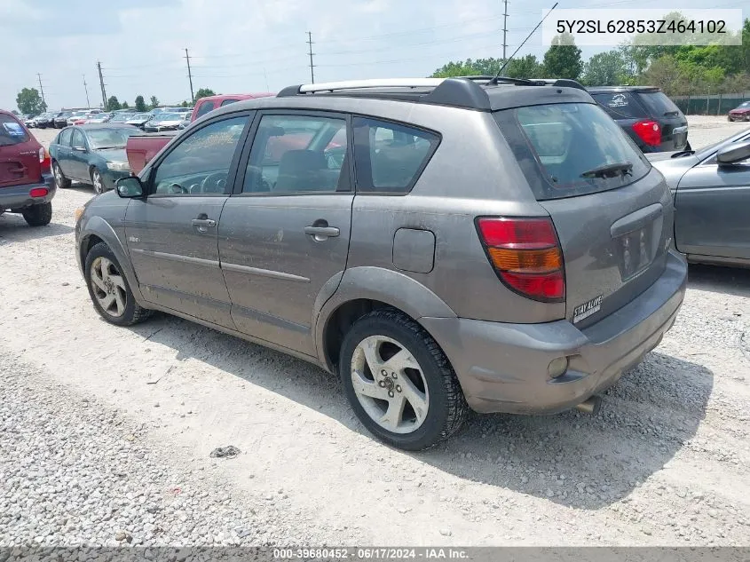 2003 Pontiac Vibe VIN: 5Y2SL62853Z464102 Lot: 39680452