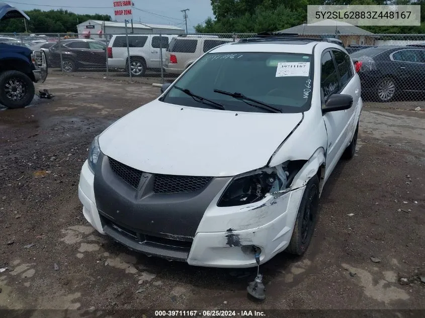 2003 Pontiac Vibe VIN: 5Y2SL62883Z448167 Lot: 39711167