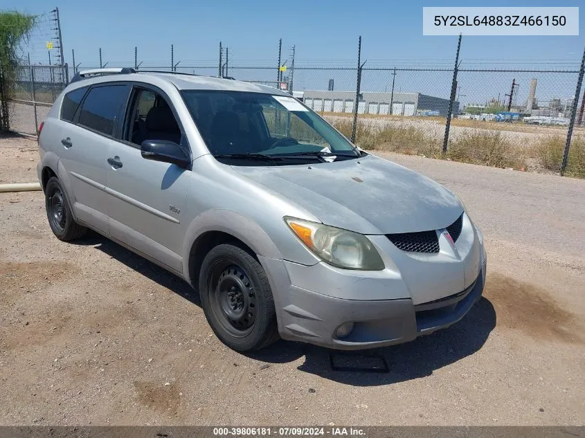 2003 Pontiac Vibe VIN: 5Y2SL64883Z466150 Lot: 39806181