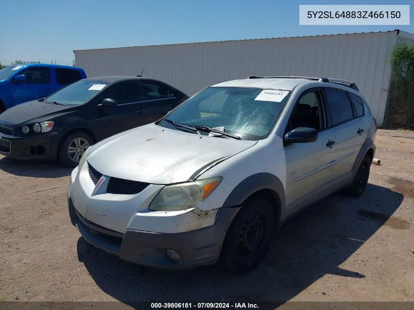 2003 Pontiac Vibe VIN: 5Y2SL64883Z466150 Lot: 39806181