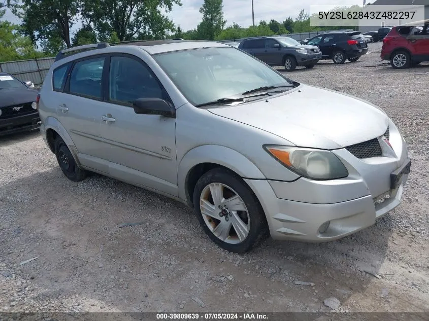 2003 Pontiac Vibe VIN: 5Y2SL62843Z482297 Lot: 39809639