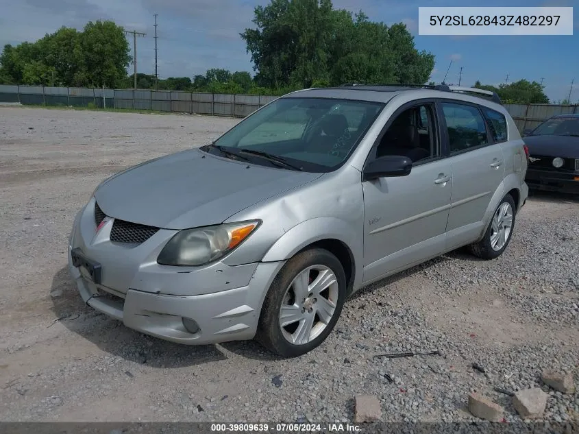 2003 Pontiac Vibe VIN: 5Y2SL62843Z482297 Lot: 39809639