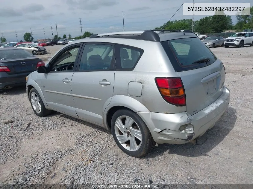 2003 Pontiac Vibe VIN: 5Y2SL62843Z482297 Lot: 39809639