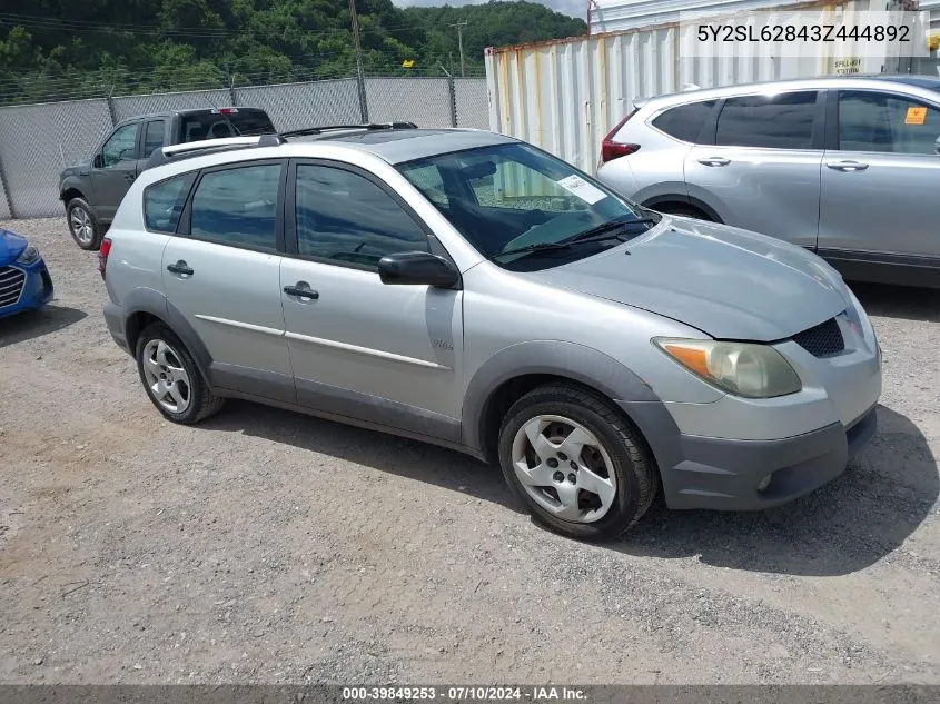 5Y2SL62843Z444892 2003 Pontiac Vibe