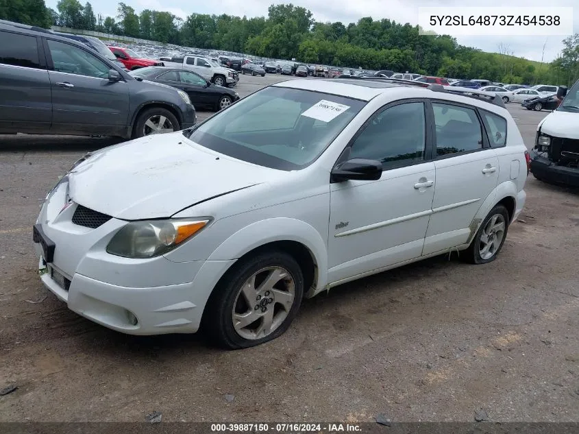 2003 Pontiac Vibe VIN: 5Y2SL64873Z454538 Lot: 39887150