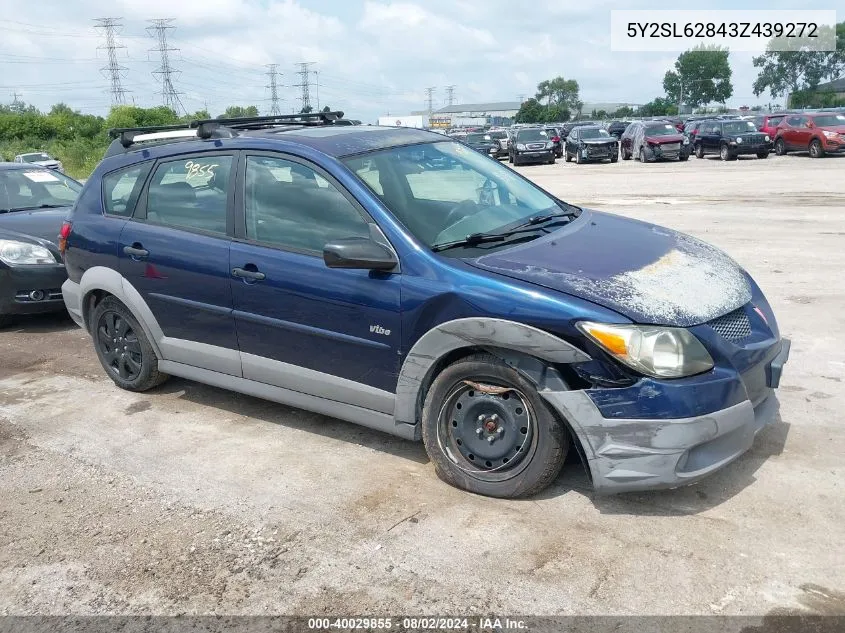 2003 Pontiac Vibe VIN: 5Y2SL62843Z439272 Lot: 40029855