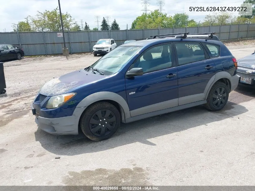 2003 Pontiac Vibe VIN: 5Y2SL62843Z439272 Lot: 40029855