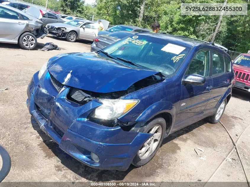 2003 Pontiac Vibe VIN: 5Y2SL62883Z455300 Lot: 40108550