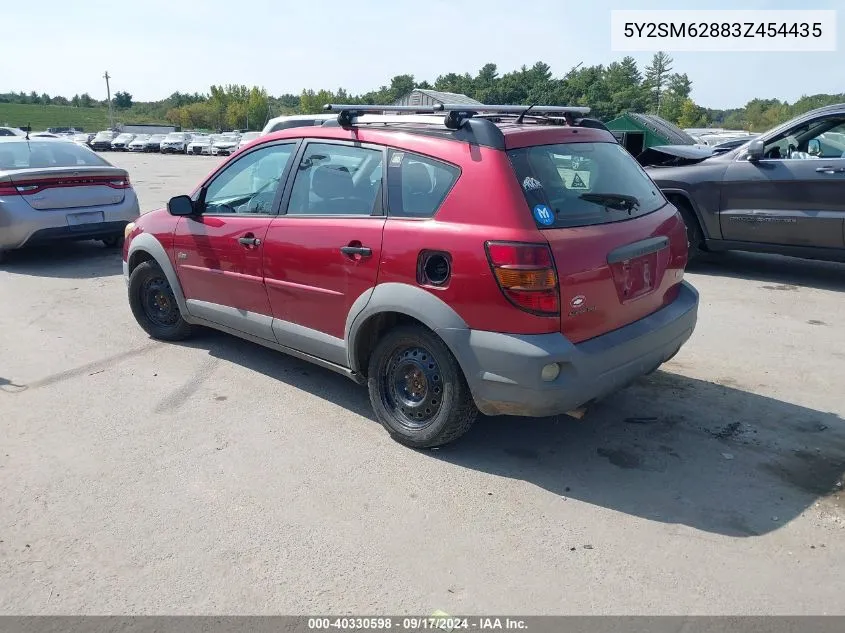 2003 Pontiac Vibe VIN: 5Y2SM62883Z454435 Lot: 40330598