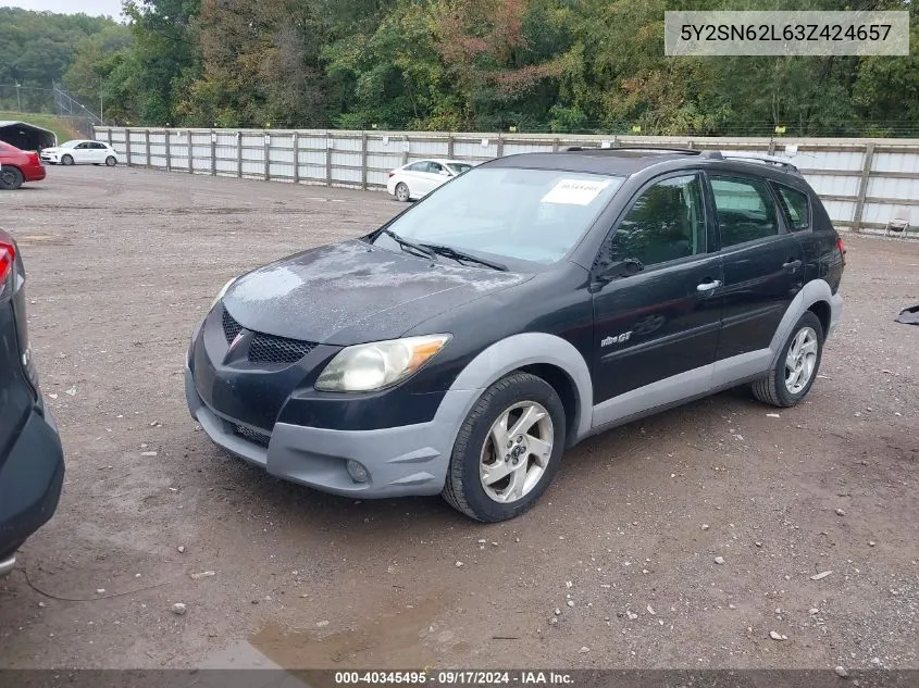 2003 Pontiac Vibe Gt VIN: 5Y2SN62L63Z424657 Lot: 40345495