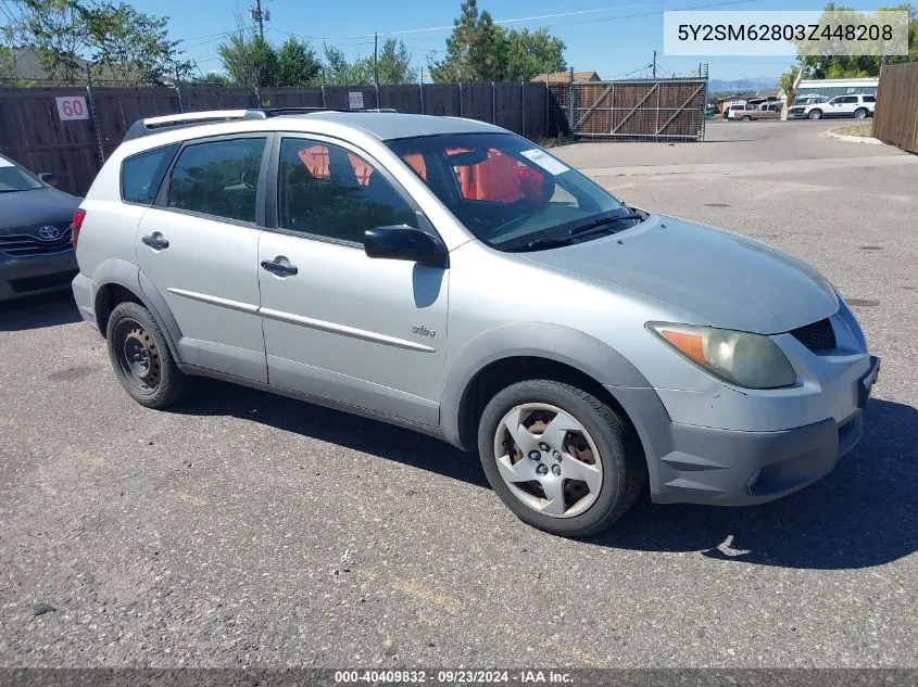 2003 Pontiac Vibe VIN: 5Y2SM62803Z448208 Lot: 40409832