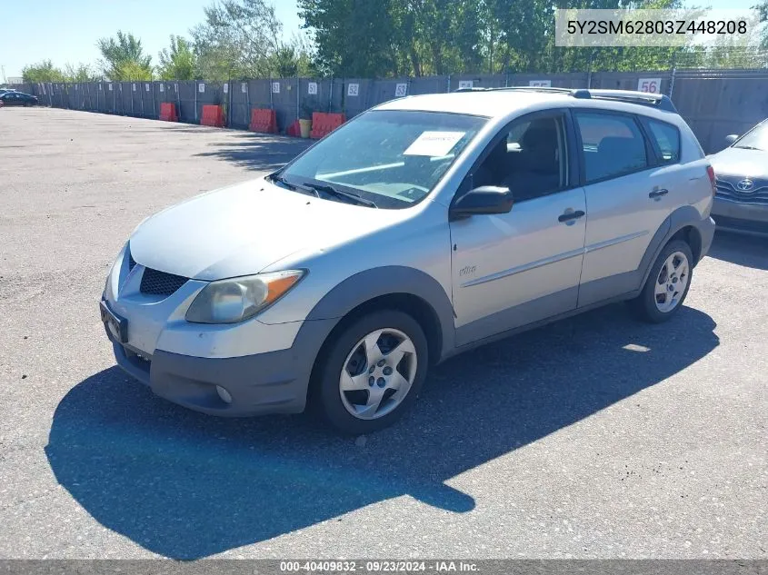 2003 Pontiac Vibe VIN: 5Y2SM62803Z448208 Lot: 40409832