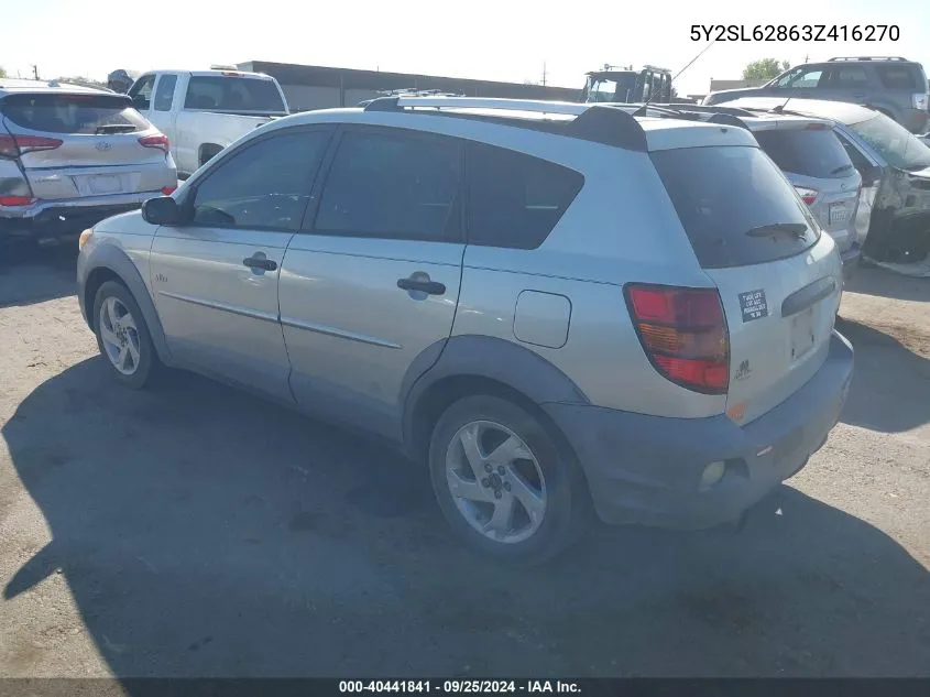 5Y2SL62863Z416270 2003 Pontiac Vibe