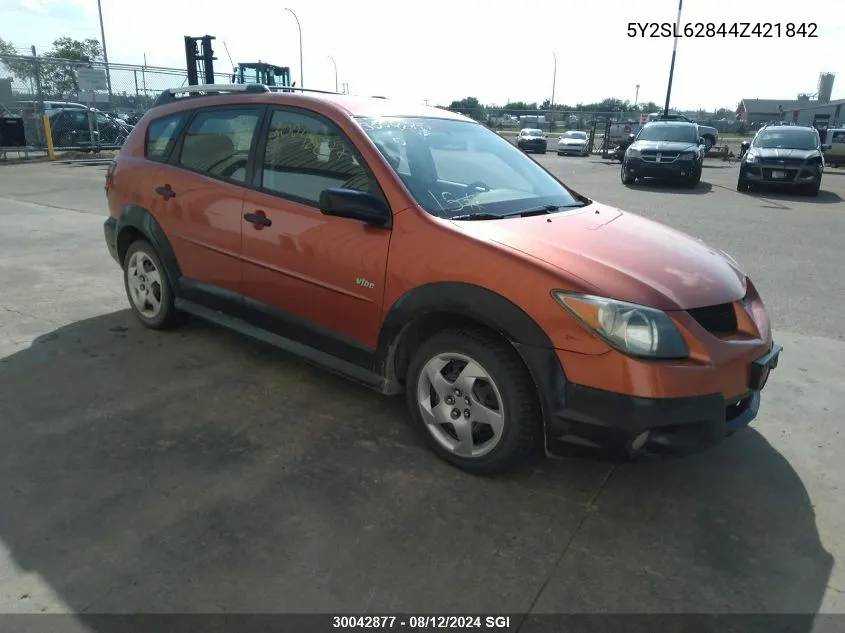 2004 Pontiac Vibe VIN: 5Y2SL62844Z421842 Lot: 30042877