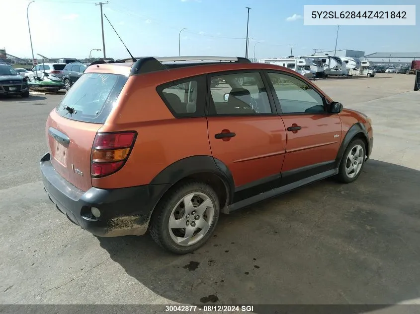 2004 Pontiac Vibe VIN: 5Y2SL62844Z421842 Lot: 30042877