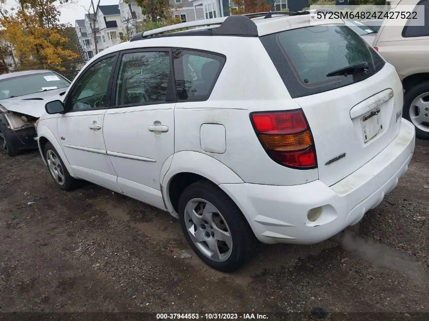 2004 Pontiac Vibe VIN: 5Y2SM64824Z427522 Lot: 37944553