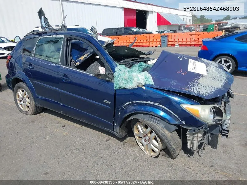 2004 Pontiac Vibe VIN: 5Y2SL64864Z468903 Lot: 39438395