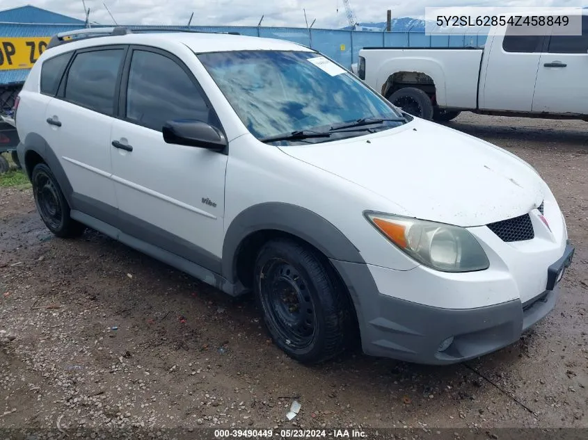 2004 Pontiac Vibe VIN: 5Y2SL62854Z458849 Lot: 39490449