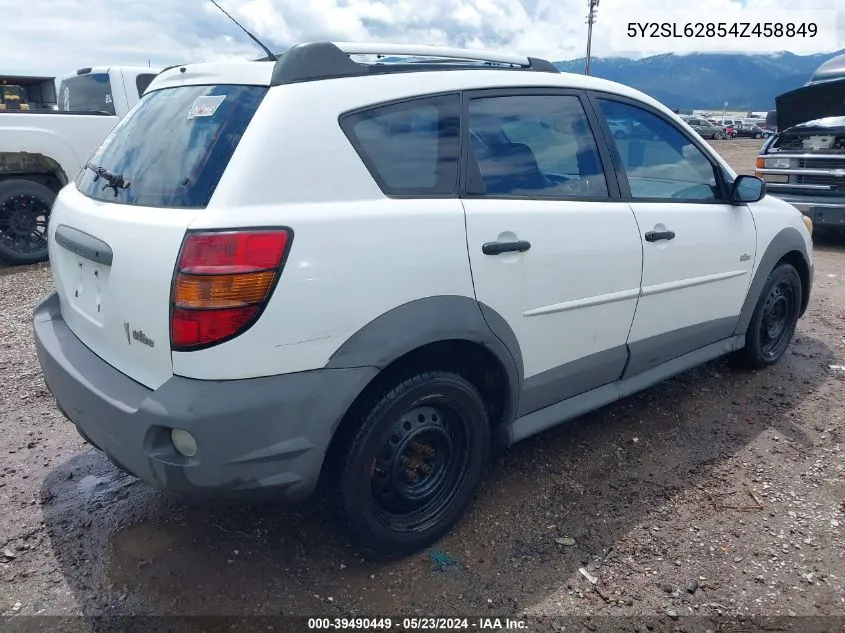 2004 Pontiac Vibe VIN: 5Y2SL62854Z458849 Lot: 39490449