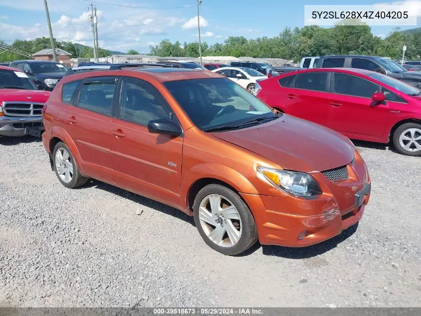 2004 Pontiac Vibe VIN: 5Y2SL628X4Z404205 Lot: 39518673