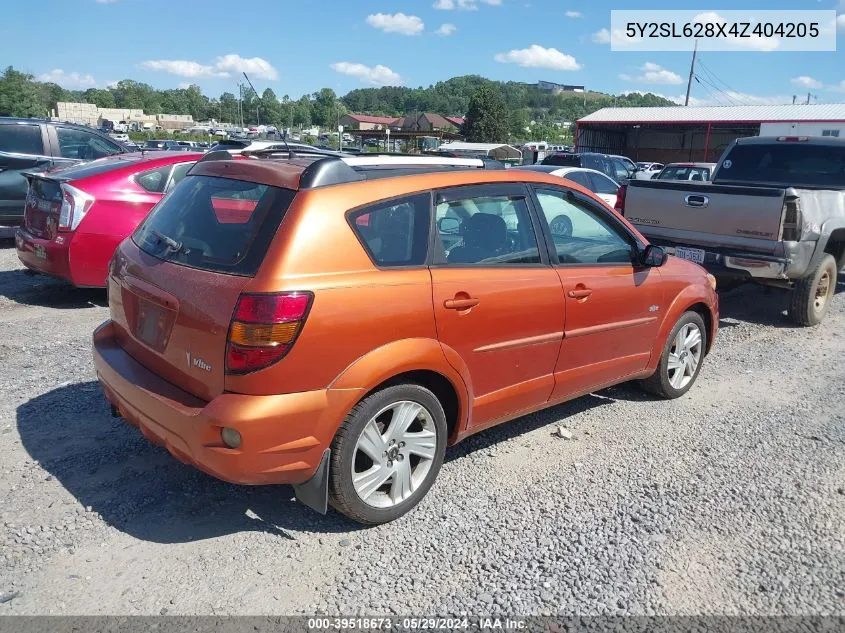 2004 Pontiac Vibe VIN: 5Y2SL628X4Z404205 Lot: 39518673