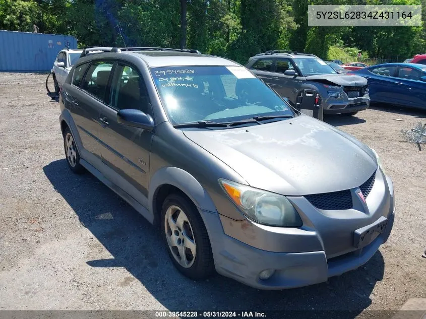 2004 Pontiac Vibe VIN: 5Y2SL62834Z431164 Lot: 39545228