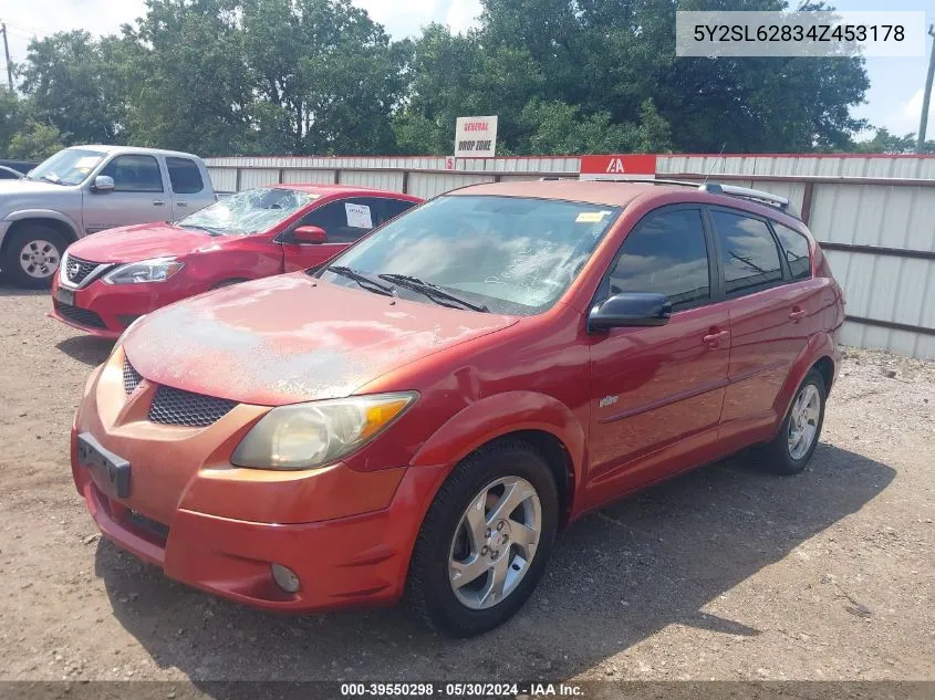 2004 Pontiac Vibe VIN: 5Y2SL62834Z453178 Lot: 39550298