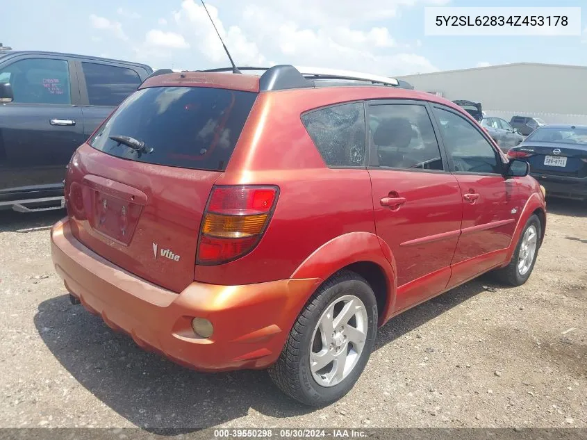 2004 Pontiac Vibe VIN: 5Y2SL62834Z453178 Lot: 39550298