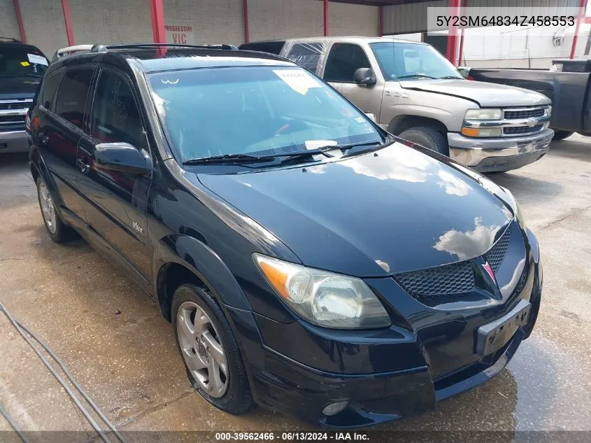 2004 Pontiac Vibe VIN: 5Y2SM64834Z458553 Lot: 39562466