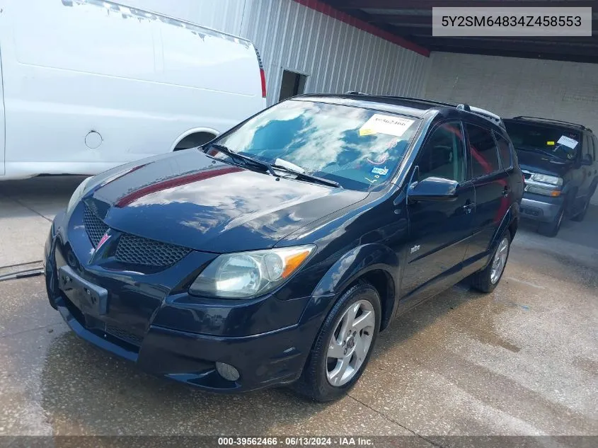 2004 Pontiac Vibe VIN: 5Y2SM64834Z458553 Lot: 39562466