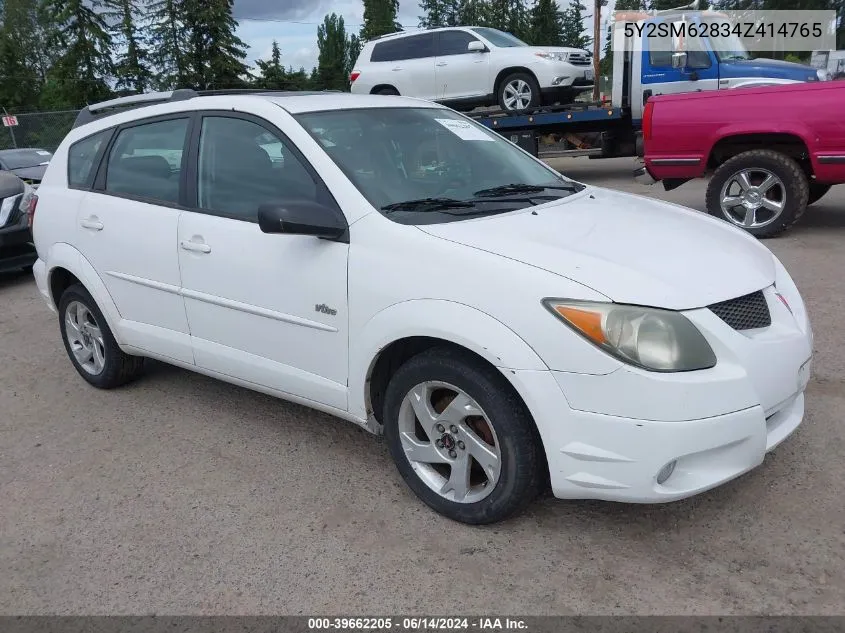 2004 Pontiac Vibe VIN: 5Y2SM62834Z414765 Lot: 39662205