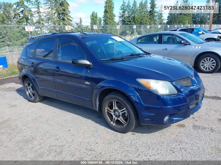 2004 Pontiac Vibe VIN: 5Y2SL62804Z423183 Lot: 39689740